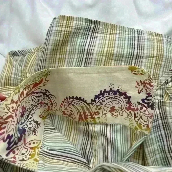 Robert Graham Mens Shirt Large Multicolored Stripes Embroidered‎ 100% Cotton - Picture 6 of 7